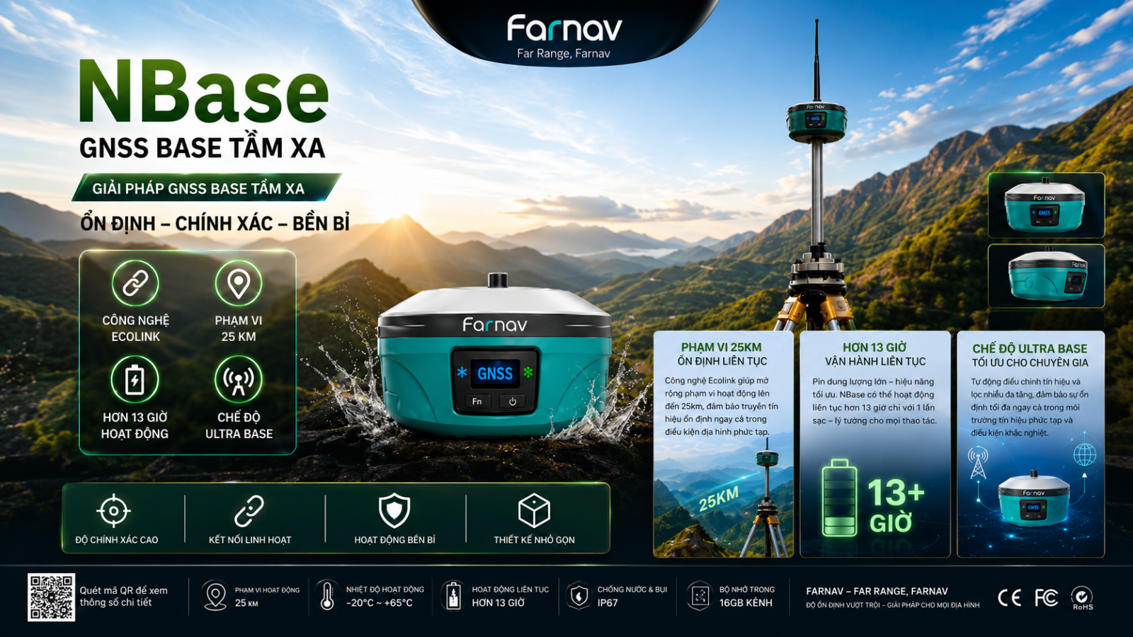 Máy định vị vệ tinh GNSS Farnav Nbase
