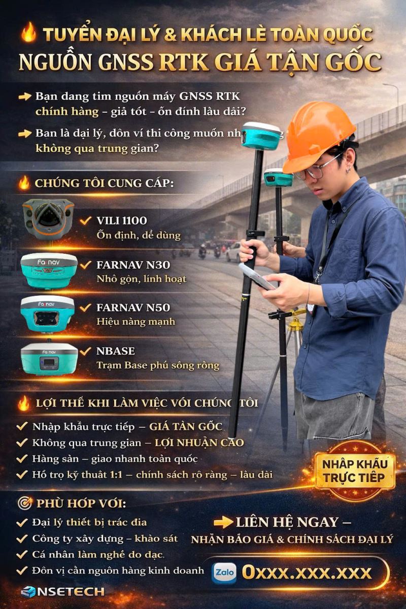 Tuyển đại lý & khách lẻ toàn quốc máy GNSS RTK giá tận gốc