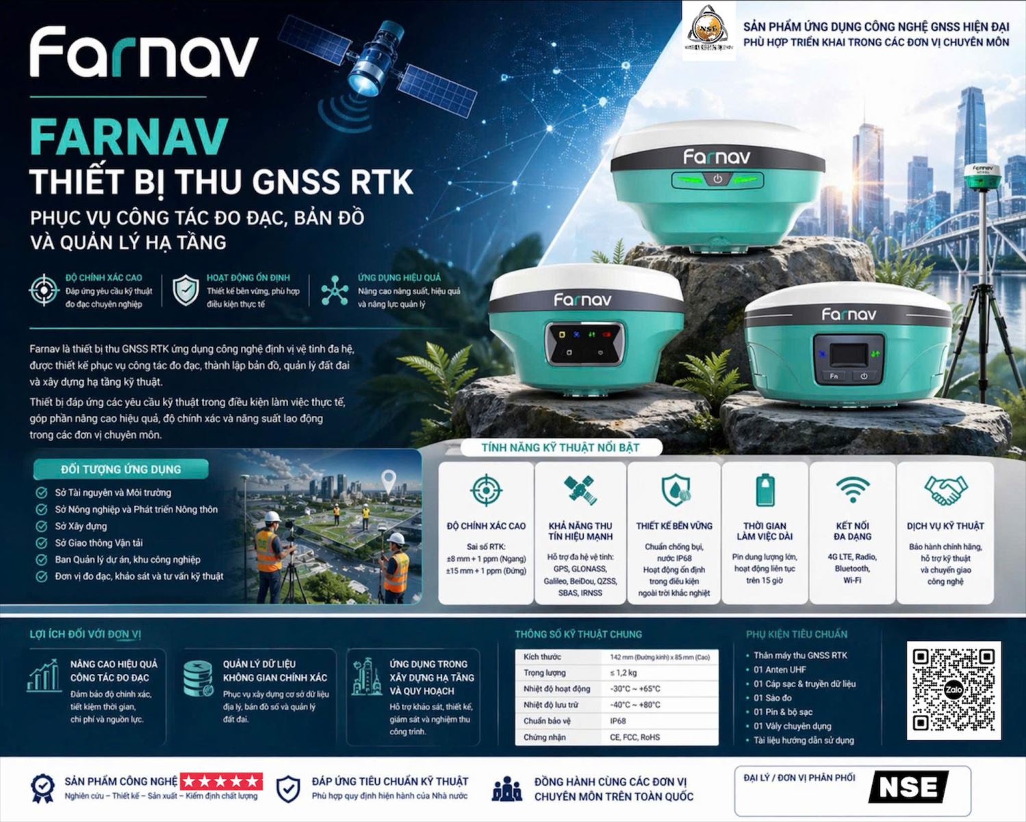 Ứng dụng thực tế của thiết bị GNSS Farnav Nbase/ N30/N50 trong công tác đo đạc, quản lý và phát triển hạ tầng